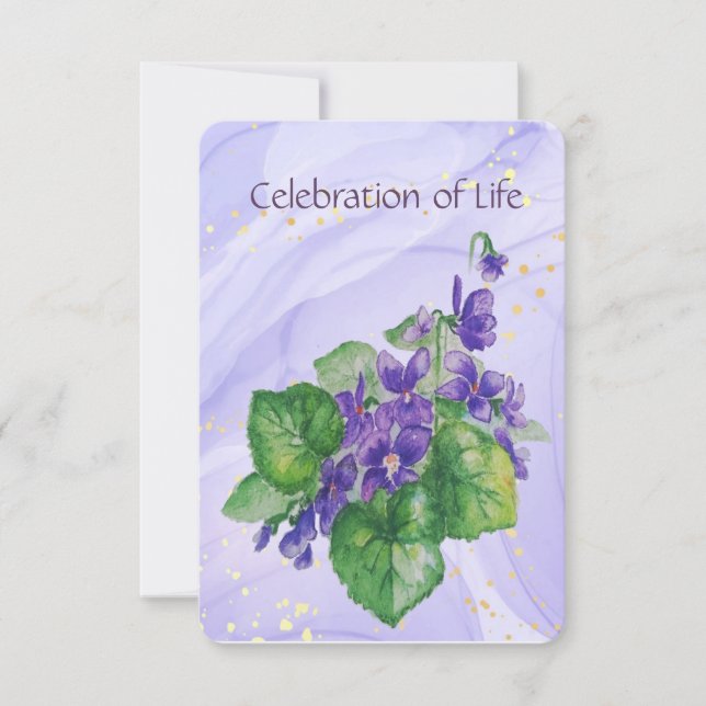 Invitación Servicio de memorias invitan a acuarela violeta sa (Anverso)