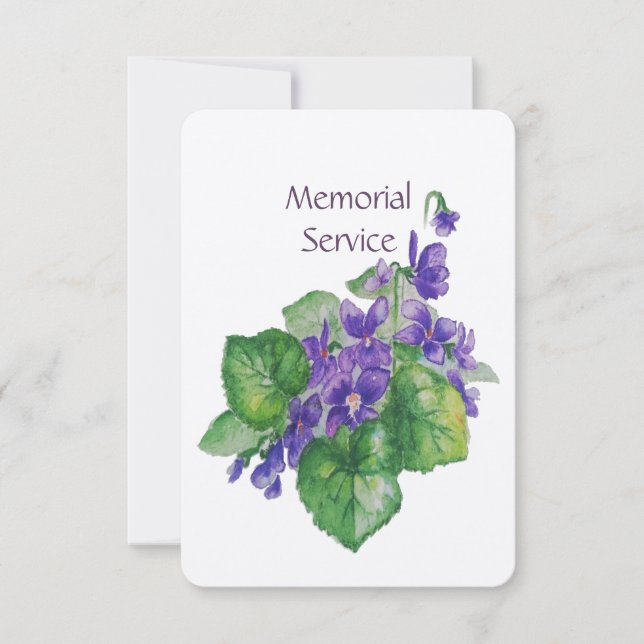 Invitación Servicio de memorias invitan a acuarela violeta sa (Anverso)