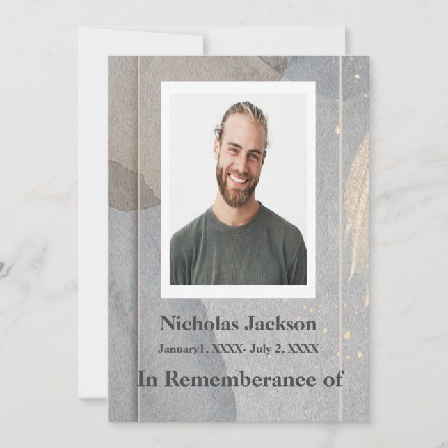 Invitación Servicio de memorias invitan a gris gris gris de p (Anverso)