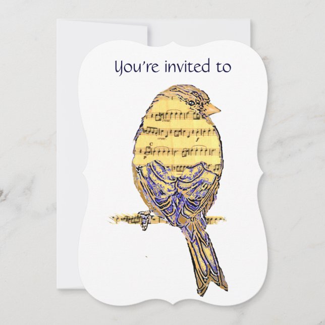 Invitación Servicio de memorias invitan a la música con pájar (Anverso)