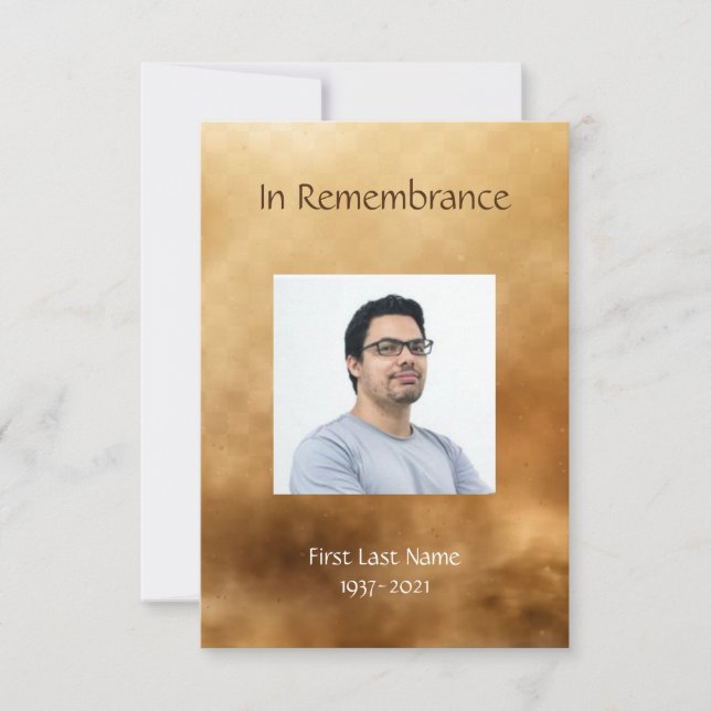 Invitación Servicio de memorias invitan a masculina (Anverso)