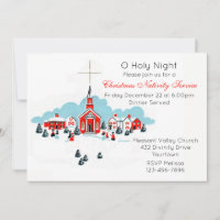 Servicio de navidades con una escena de iglesia de