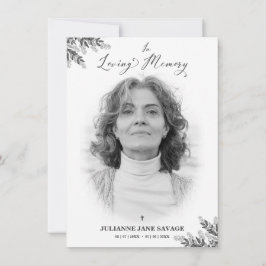 Invitación Servicio de recordatorio de fotos en blanco negro