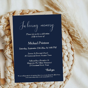 Invitación Servicio en memoria , Funeral, celebración de la v