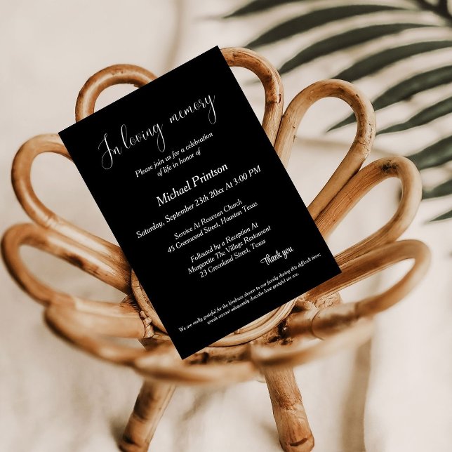 Invitación Servicio en memoria , Funeral, celebración de la v (Subido por el creador)