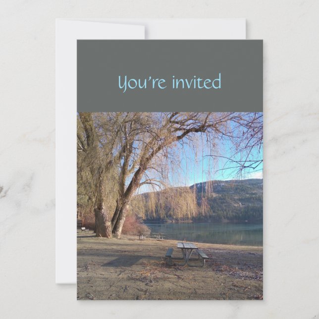 Invitación Servicio en memoria invita a hermosa playa de Lake (Anverso)