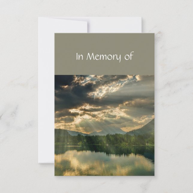 Invitación Servicio en memoria invita a hermosa playa de Lake (Anverso)