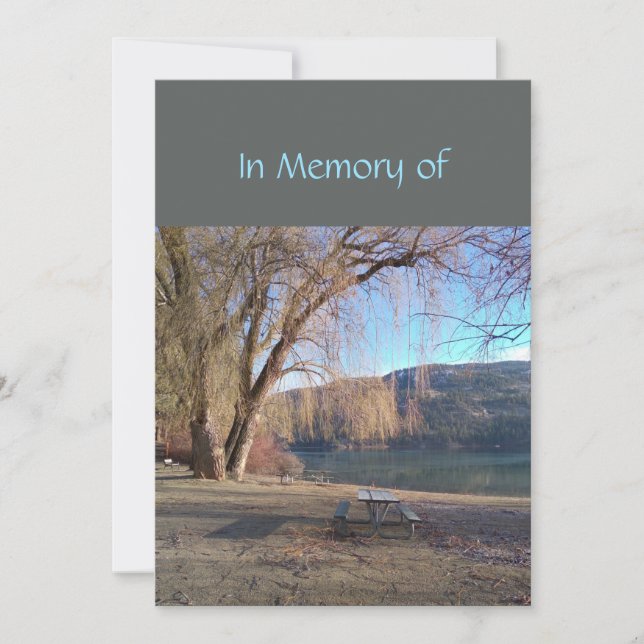 Invitación Servicio en memoria invita a hermosa playa de Lake (Anverso)