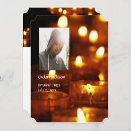 Invitación Servicio en memoria invita a la luz de velas