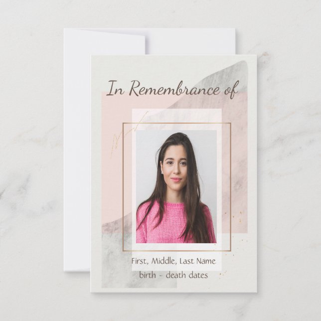 Invitación Servicio en memoria invita a las mujeres clásicas  (Anverso)