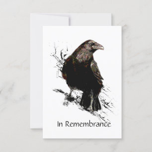Invitación Servicio en memoria Invitar a Raven Black Bird