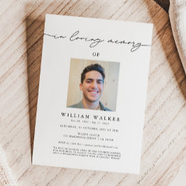 Invitación Servicio Funeral de Memorial con Foto en Memoria A