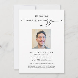 Invitación Servicio Funeral de Recuerdo Fotográfico en Memori