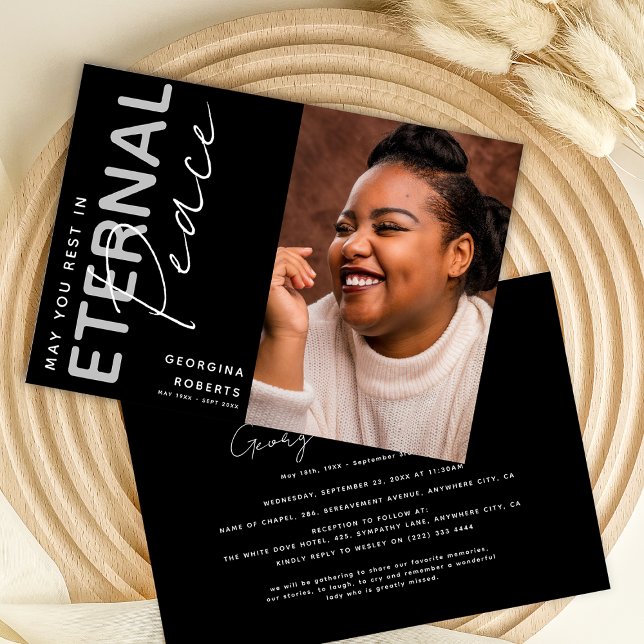 Invitación Servicio Funeral o Conmemoración 'Paz Eterna' (Subido por el creador)