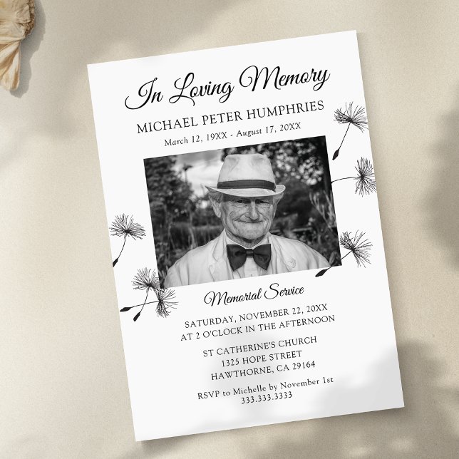 Invitación Servicio Funerario | Foto de Celebración de Vida (Subido por el creador)