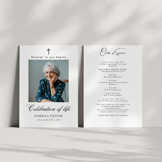 Invitación Servicio funerario fotográfico de la celebración c (Subido por el creador)