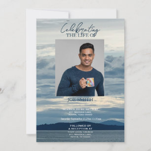 Invitación Servicio funerario memorial moderno de playa coste
