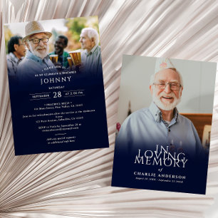Invitación Servicio Funerario/Memorial Moderno y Elegante de 