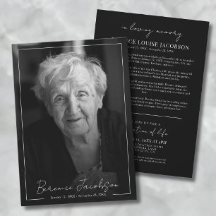 Invitación Servicio Funerario Sencillo y Elegante Memorial