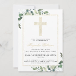 Invitación Servicio Memorial Gold Cross Eucalyptus