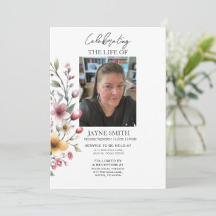 Invitación Servicio moderno de memorias funerarias botánicas 