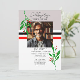 Invitación Servicio moderno de memorias funerarias botánicas 