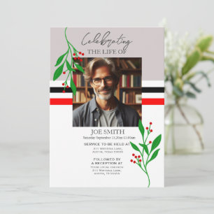 Invitación Servicio moderno de memorias funerarias botánicas 