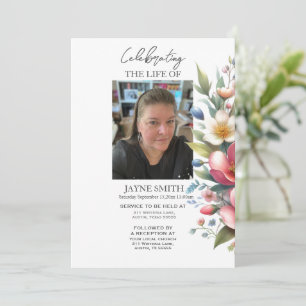 Invitación Servicio moderno de memorias funerarias botánicas 