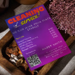 Invitación Servicios De Limpieza Análisis De Precios Maid Par<br><div class="desc">Volante para servicios de limpieza personalizable con detalles de contacto,  más código qr para vincular directamente a su contacto,  su instagram o su calendario para programar una cita para sus servicios,  editar los servicios que ofrece y mejorar su negocio de servicios de limpieza</div>