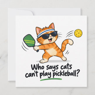 Invitación Servilletas Divertidas de Gato de Pickleball | Qui