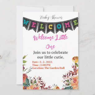 Invitación servilletas para baby shower de little cutie