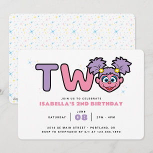 Invitación Sesame Street Cumpleaños 2 de Abby Cadabby