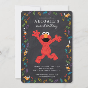 Invitación Sesame Street Elmo   Cumpleaños de Crayon
