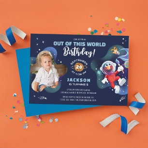 Invitación Sesame Street   Elmo - Foto de cumpleaños en el es