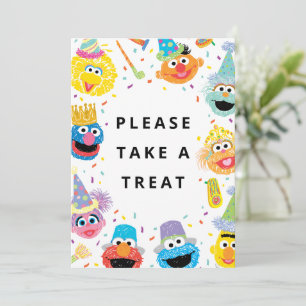 Invitación Sesame Street Pals Confetti   Tomar Un Tratamiento