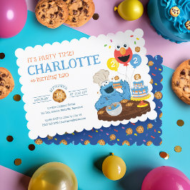 Invitación Sesame Street | Tarta de cumpleaños del Monstruo d