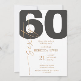 Invitación Sesenta Cumpleaños Moderno Clásico Simple Adulto