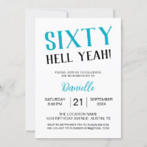 ¡Sesenta Diablos! Negrita Turquesa 60 cumpleaños