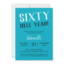 ¡Sesenta Diablos! Negrita Turquesa 60 cumpleaños