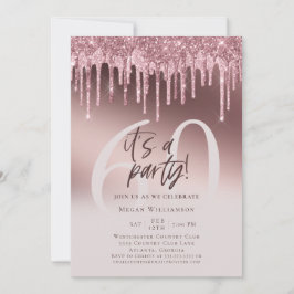 Invitación Sesenta es un Purpurina rosado Fiesta cumpleaños n