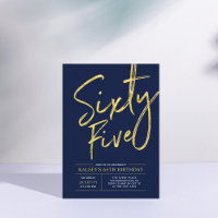 Sesenta y Cinco | Cumpleaños 65 de oro y azul mari