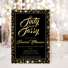 Invitación Sesenta Y Elegante Fiesta De Cumpleaños De Oro Neg