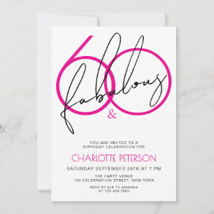 Invitación Sesenta y Fabuloso Cumpleaños Estiloso de 60 años