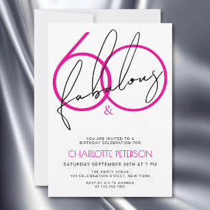 Invitación Sesenta y Fabuloso Cumpleaños Estiloso de 60 años
