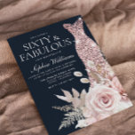 Invitación ¡Sesenta y Fabuloso! Dusty Rosa Floral 60 cumpleañ<br><div class="desc">¡Sesenta y Fabuloso! Dusty Rosa Floral 60th Birthday Invitation Ver colección coincidente en Nicho y Nest Store Muchas gracias</div>