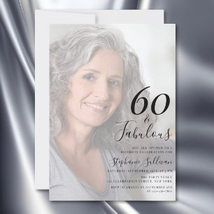 Invitación Sesenta y Fabuloso Foto Cumpleaños 60