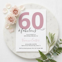 Sesenta y Fabuloso Guion Rosa Cumpleaños 60