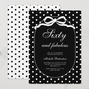 Invitación Sesenta y Fabuloso Lunares Fiesta de Cumpleaños 60