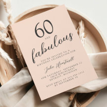 Sesenta y Fabuloso Rosa Pálido Cumpleaños 60