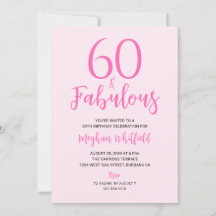 Sesenta y Fabuloso Rosa Pálido Cumpleaños 60